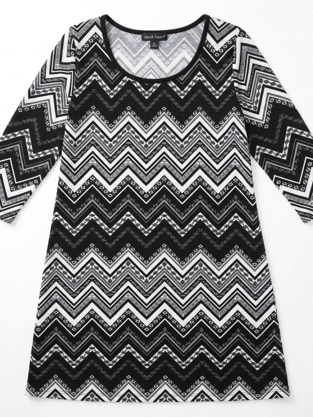 Derek Heart Black & White Zigzag Womens Size 1X Dress #199